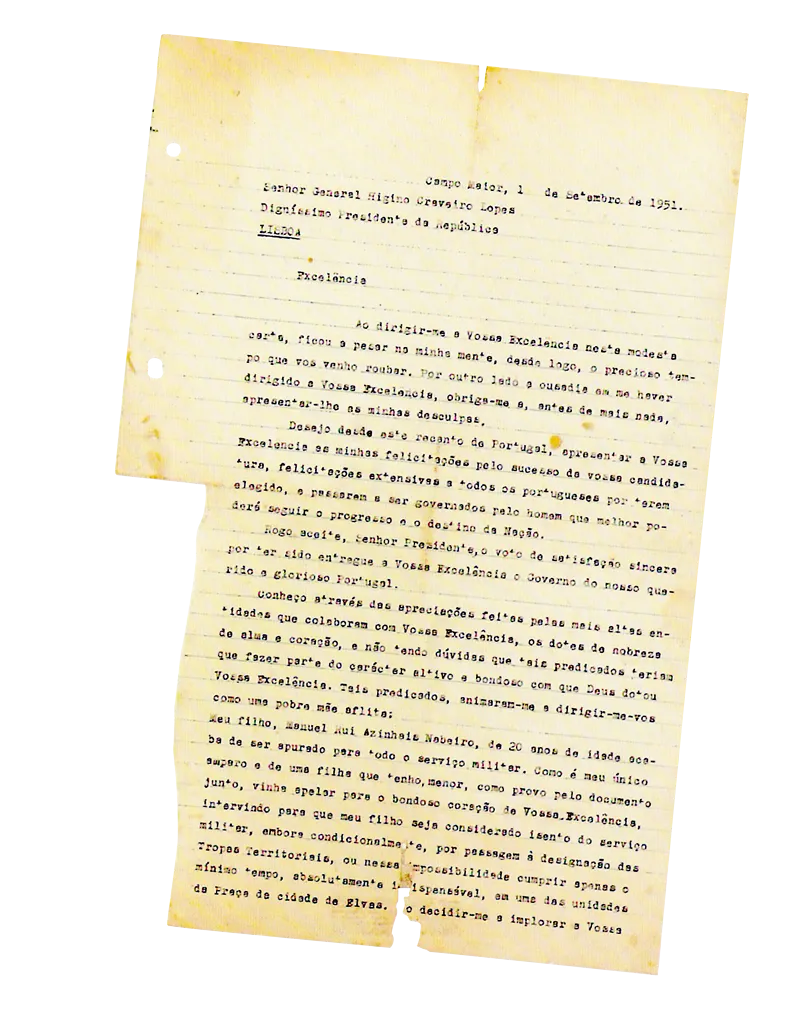 A Carta da Mãe para o Presidente da República